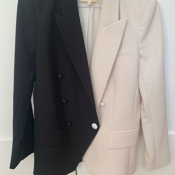 L’agence Kenzie Blazer in black and beige. Size 6. - Picture 4 of 5